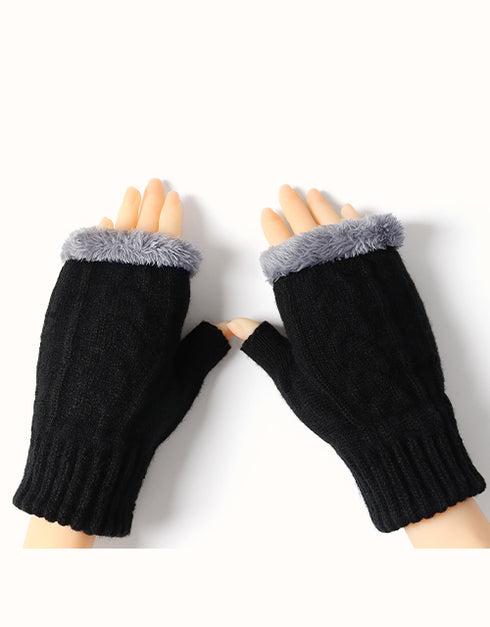 EVERAU® Fingerless Ultra Plush Knit Gloves