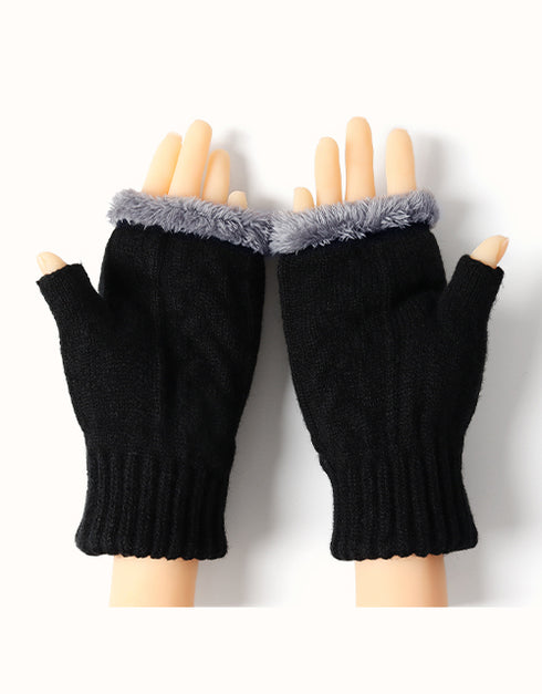 EVERAU® Fingerless Ultra Plush Knit Gloves
