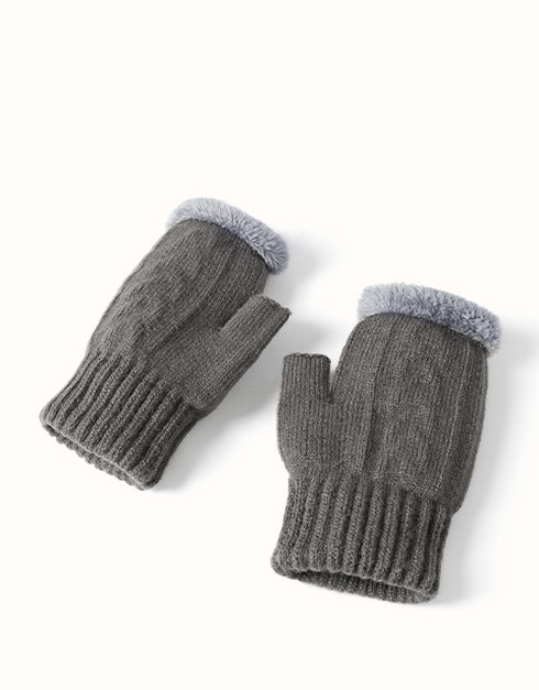 EVERAU® Fingerless Ultra Plush Knit Gloves
