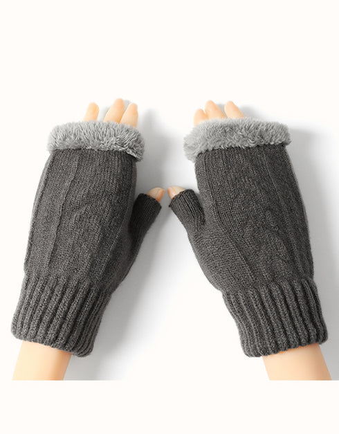 EVERAU® Fingerless Ultra Plush Knit Gloves