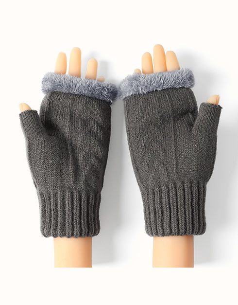 EVERAU® Fingerless Ultra Plush Knit Gloves