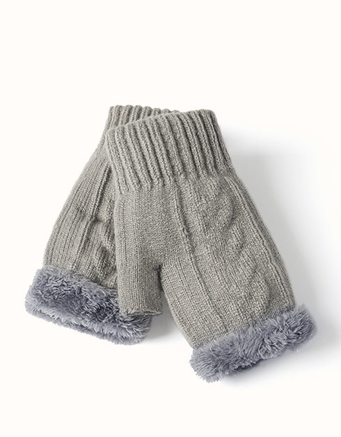 EVERAU® Fingerless Ultra Plush Knit Gloves
