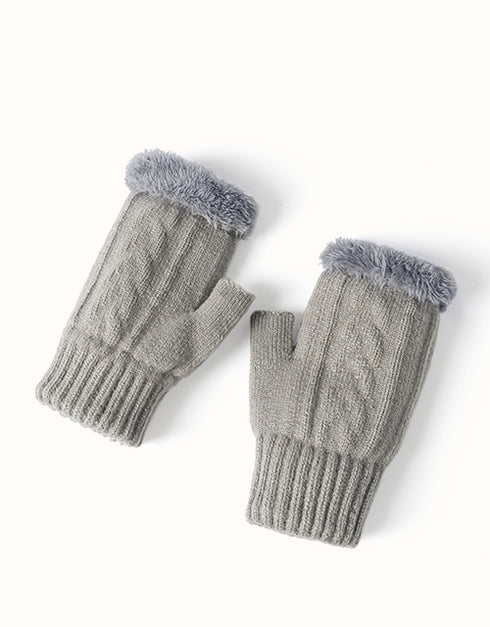 EVERAU® Fingerless Ultra Plush Knit Gloves