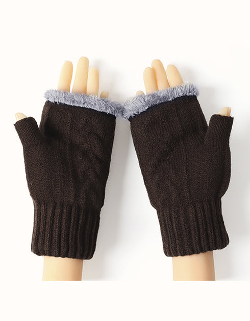 EVERAU® Fingerless Ultra Plush Knit Gloves