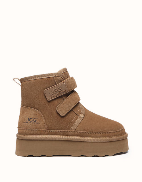 【UGG EXPRESS】AUSTRALIAN SHEPHERD Vigour/厚底 AUSTRALIAN SHEPHERD® UGG Women Sheepskin Wool Hook and Loop
