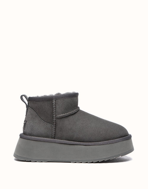 AUSTRALIAN SHEPHERD® UGG プラットフォーム 22cm AUSTRALIAN SHEPHERD® UGG Sheepskin Wool Ankle Boots Ultra Platform