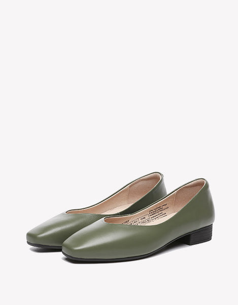 Green pointed sale toe flats